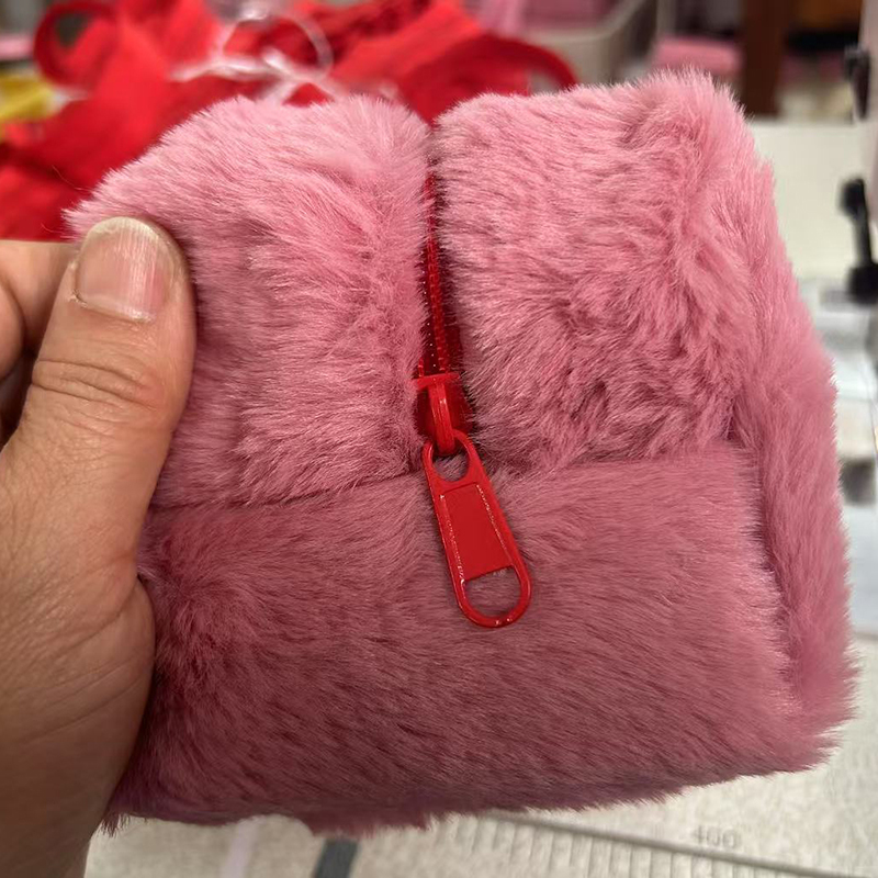 Plush makeup bag